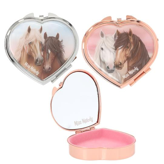Miss Melody Metal Tin Heartshaped With Mirror Inside