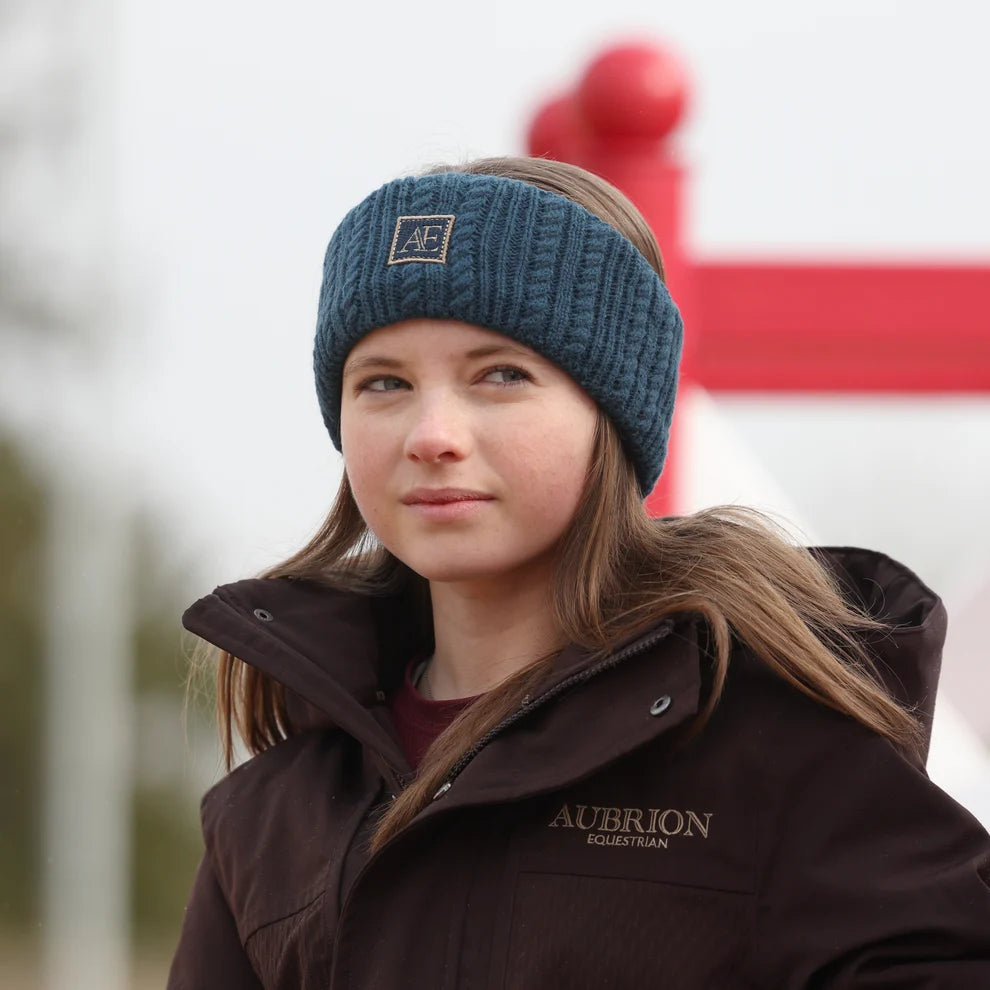 Aubrion Equestrian Knit Head Band- Estate Blue