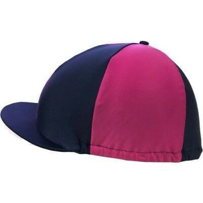Shires Aubrion Hat Silk- Navy/Raspberry