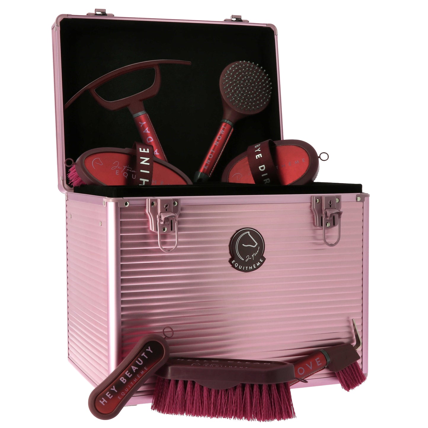 Equitheme Grooming Aluminium Chest- Pink/Burgundy