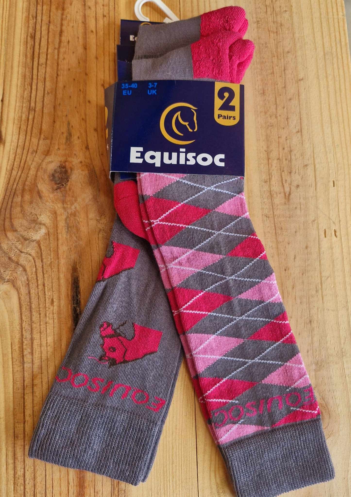 Equisoc (Ire) Sapphire 7- Argyle/Pink/Cerise/Grey- EU35-40