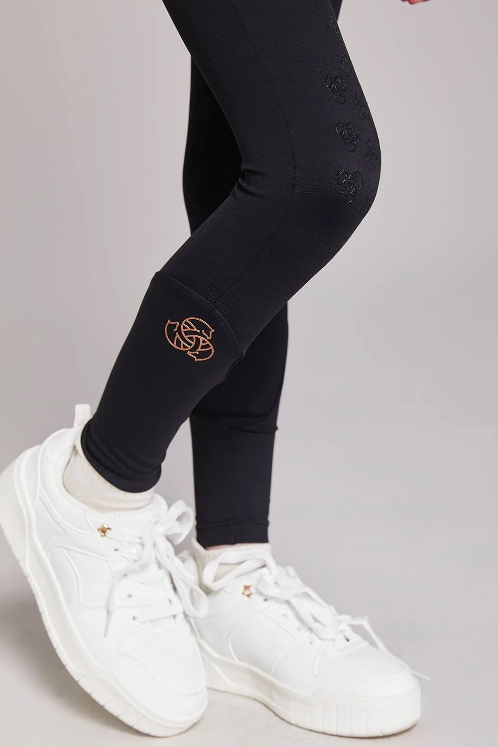 Equieire Ava Kids Riding Leggings- Black/ Rose Gold