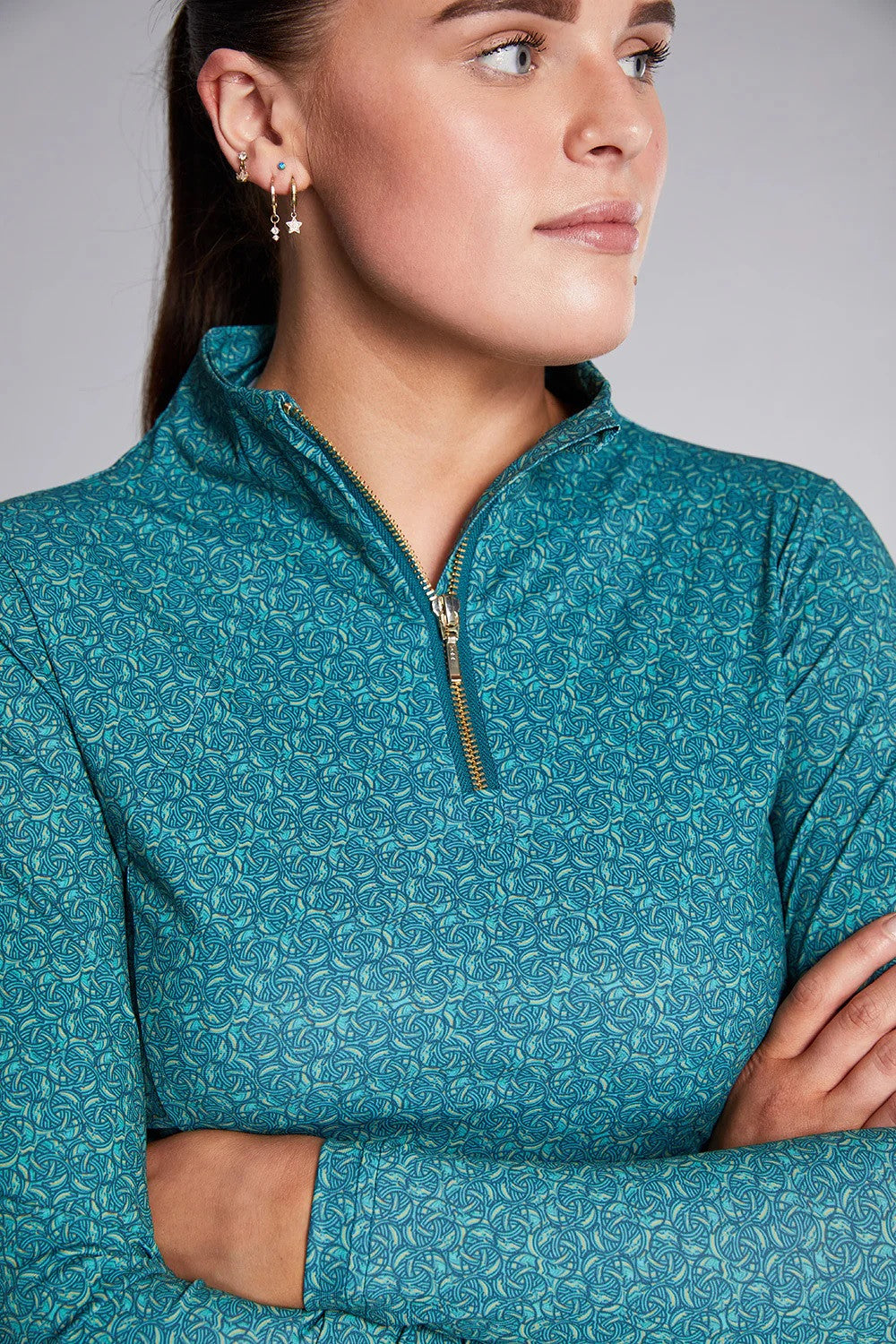 Equieire Emma Signature Sunshirt- Green Equieire Print