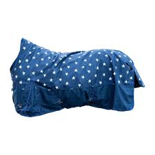 HKM High Neck Rug- Norwich- 600D 0g Fill- Navy Stars- 7ft to 7ft3- Was €85