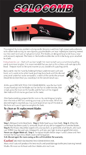 Solocomb- Humane Grooming for Horses and Pets