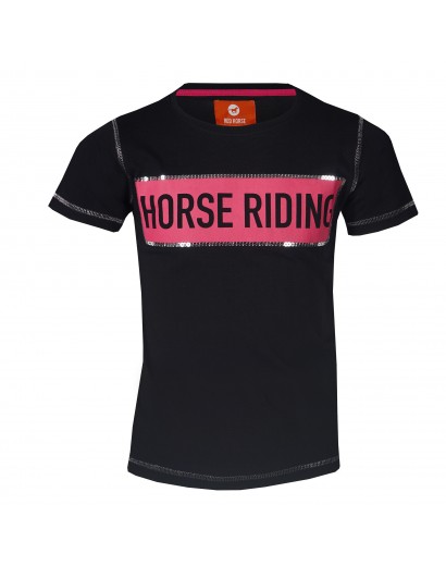 Red Horse T-Shirt- Black/Pink