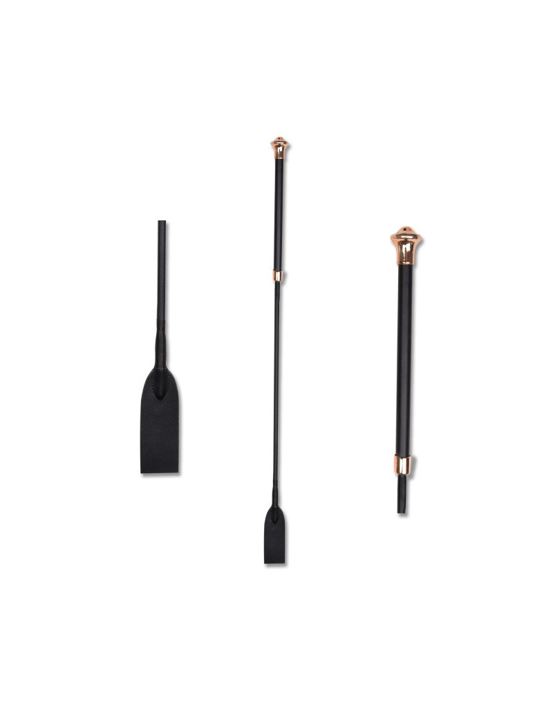 Waldhausen Noblesse Jumping Whip- Black/ Rose Gold- 65cm