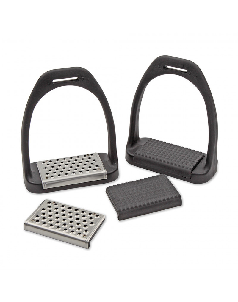 SHIRES LIGHTWEIGHT STIRRUP IRONS WITH METAL TREADS CHEESE GRATER 4.5" OR 4.75" 