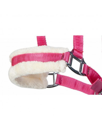 HKM Headcolllar with fleece padding-Pink