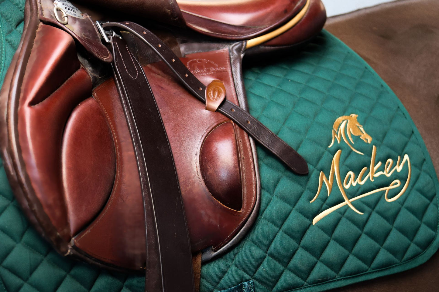 Mackey Embroidered Saddlecloth - Green - Full