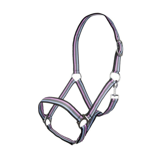HKM Headcollar- Linz- Black/ Grey/White/Pink