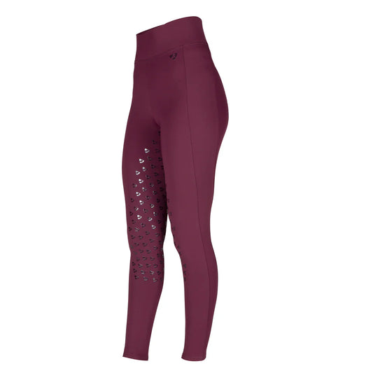 Aubrion Eltar Young Rider Riding Tights- Black Cherry