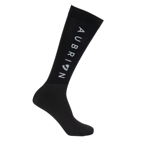 Aubrion Eltar Young Rider Socks- UK 10.5 -3.5- Black