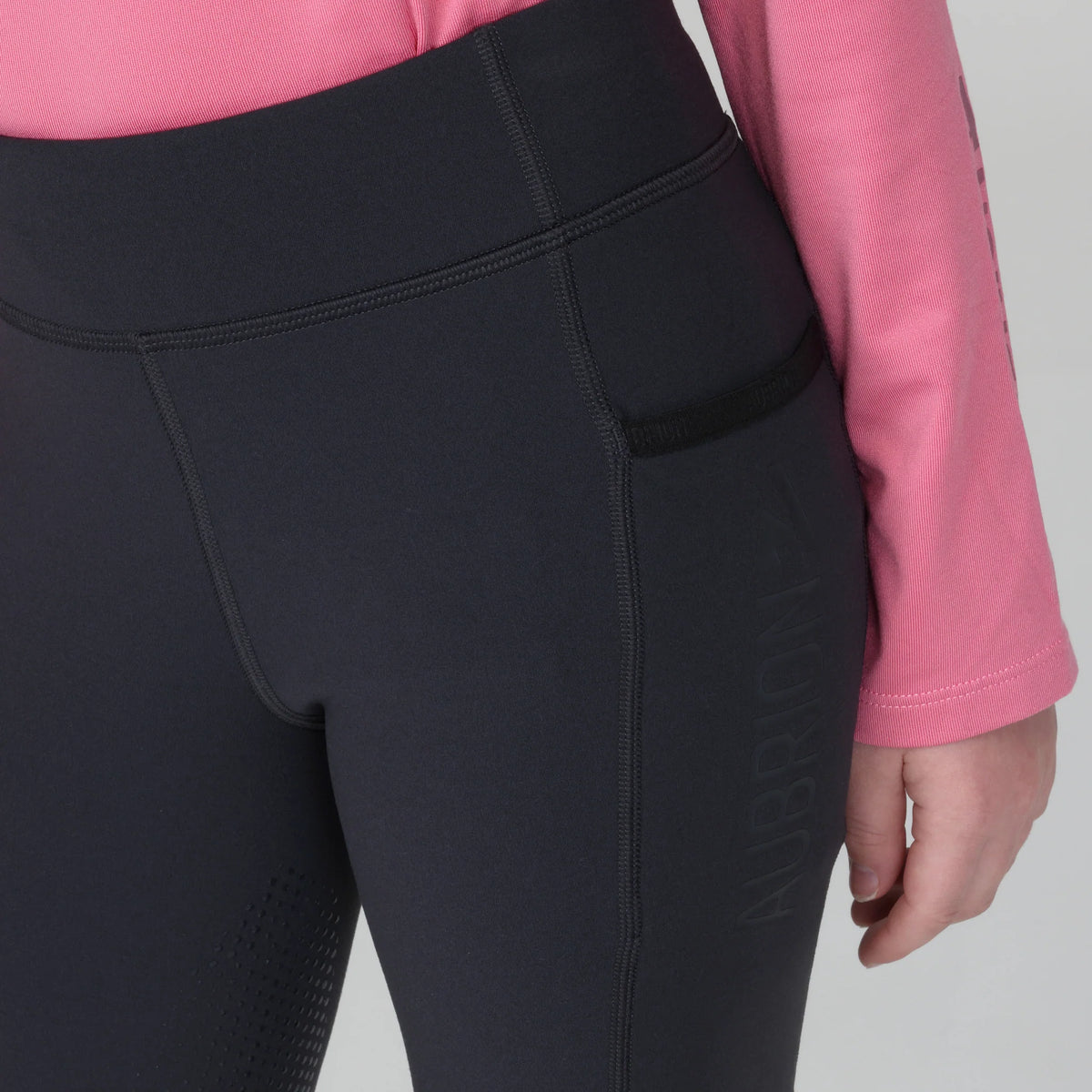 Aubrion React Winter Riding Tights- Young Rider- Charcoal