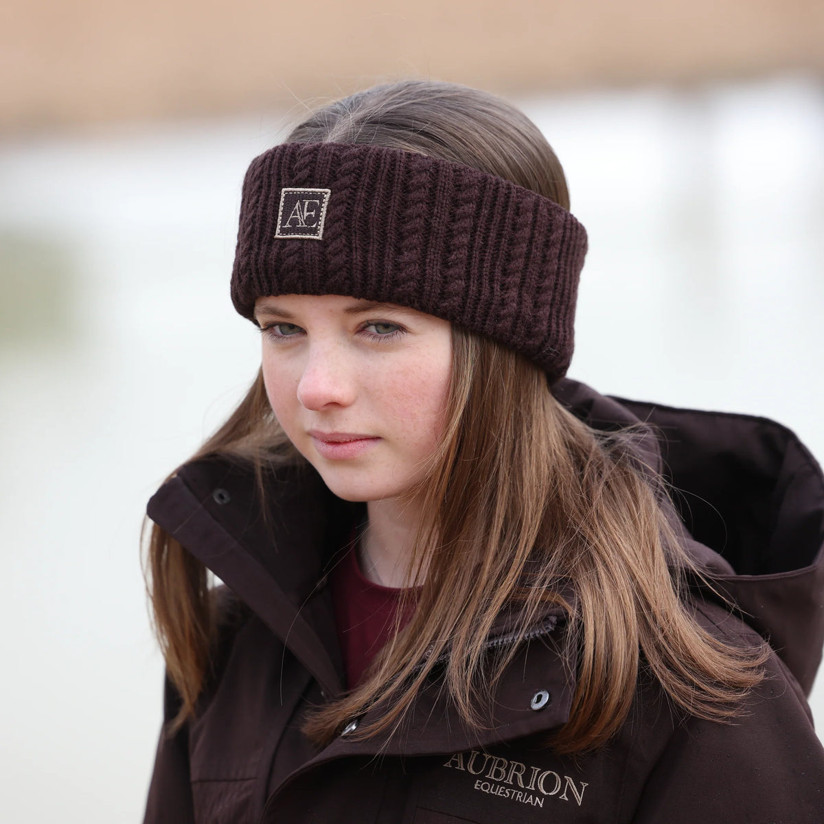 Aubrion Equestrian Knit Head Band-  Espresso