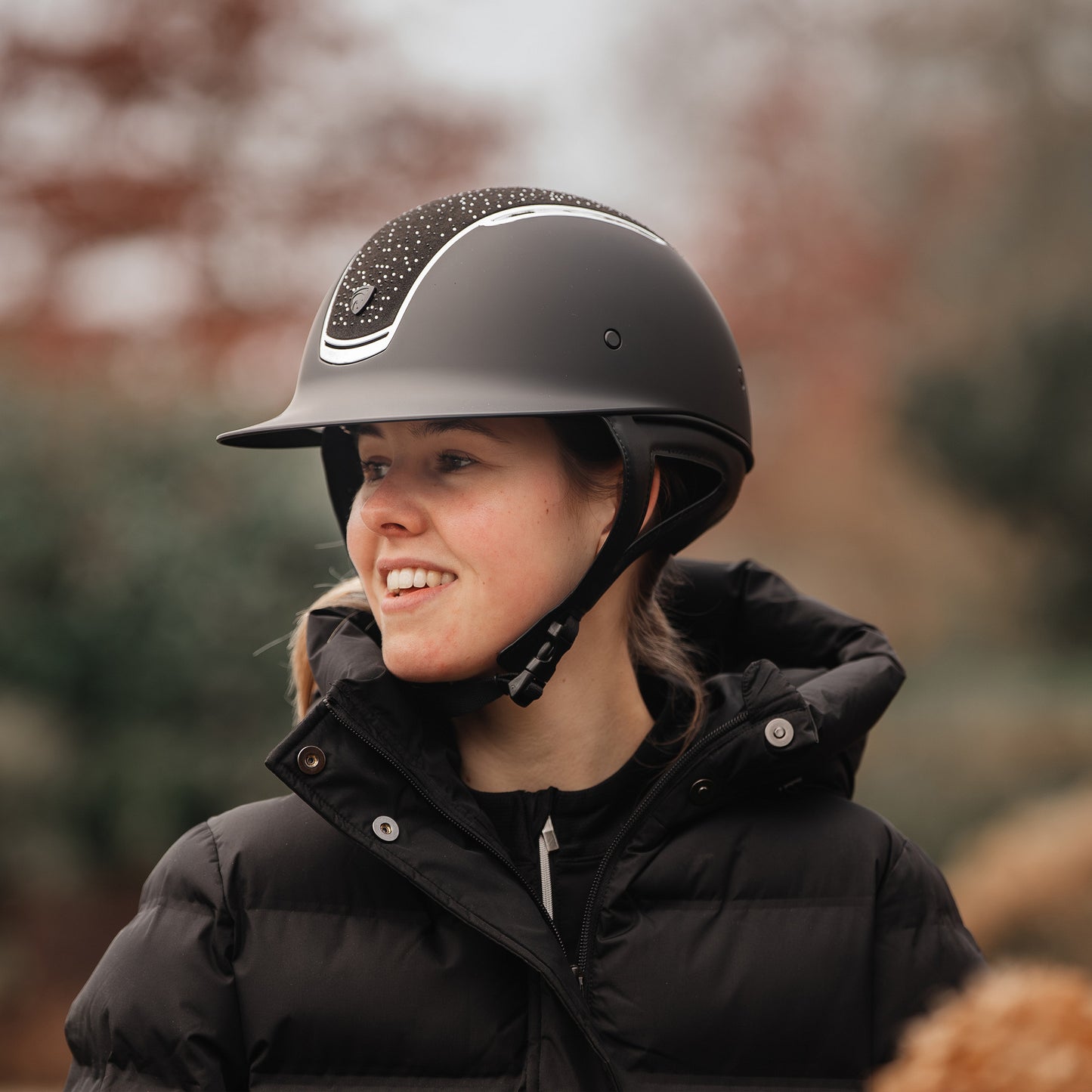 Horka "Da Vinci Shield" Riding Helmet- Black Silver- EU56cm