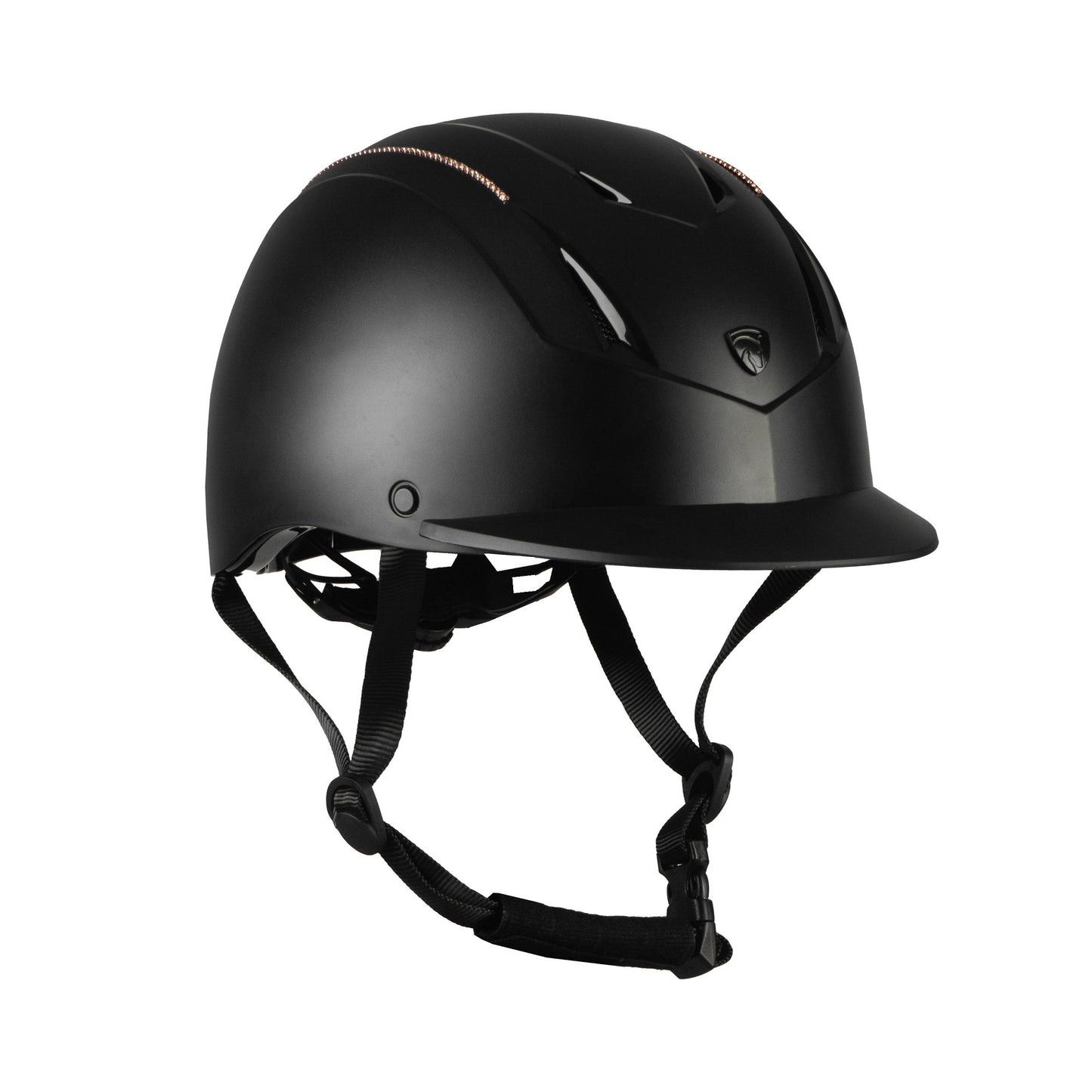 Horka Safety Riding Helmet "Dali Diamond" - Adjustable- Black/ Rose Gold