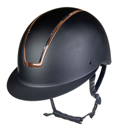 HKM Riding helmet -Lady Shield- Black/ Rose Gold- Size 55-57cm