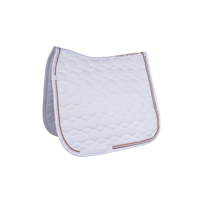 HKM Saddlecloth & Ear Bonnet Set- White/Rose Gold- Pony Size