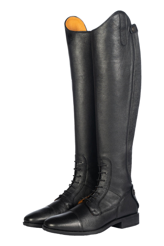 HKM Adults Leather Riding Boot- Titanium Style- UK8- Short Height, Extra Narrow Calf