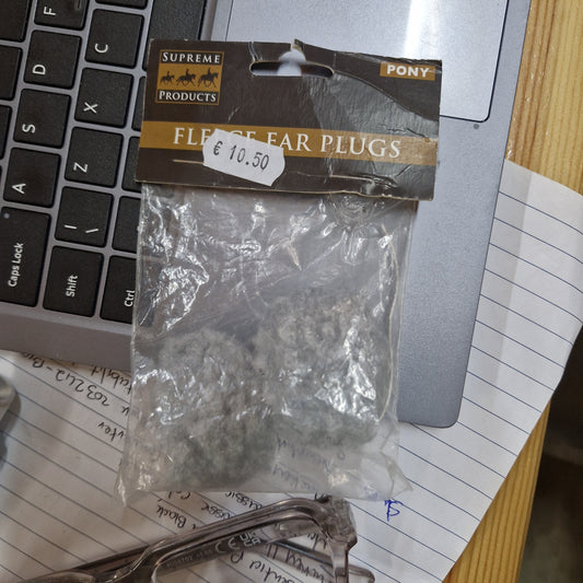 Supreme Products Fleece Ear Plugs- Pony- Grey