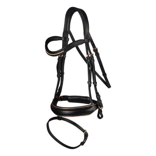 Horka Deluxe Bridle- Black/ Rose Gold