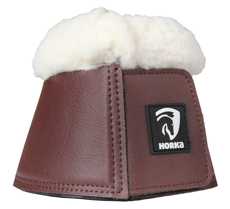 Horka Overreach Bell Boots with Fur - Brown- Medium