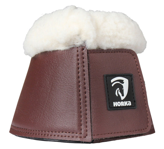 Horka Overreach Bell Boots with Fur - Brown- Medium