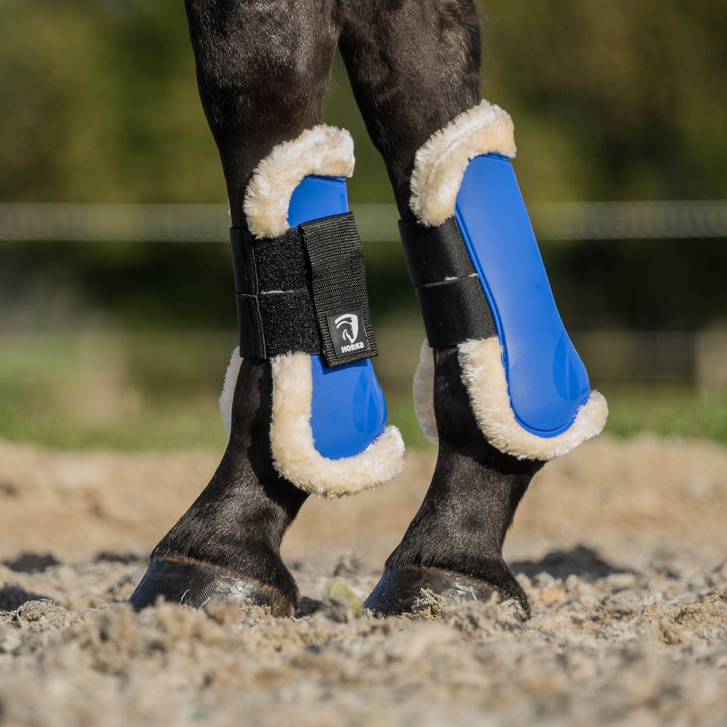 Horka Fur lined Tendon & Fetlock Boot Set- Royal Blue- Pony Size