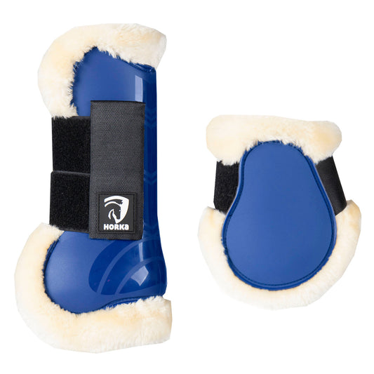 Horka Fur lined Tendon & Fetlock Boot Set- Royal Blue- Pony Size