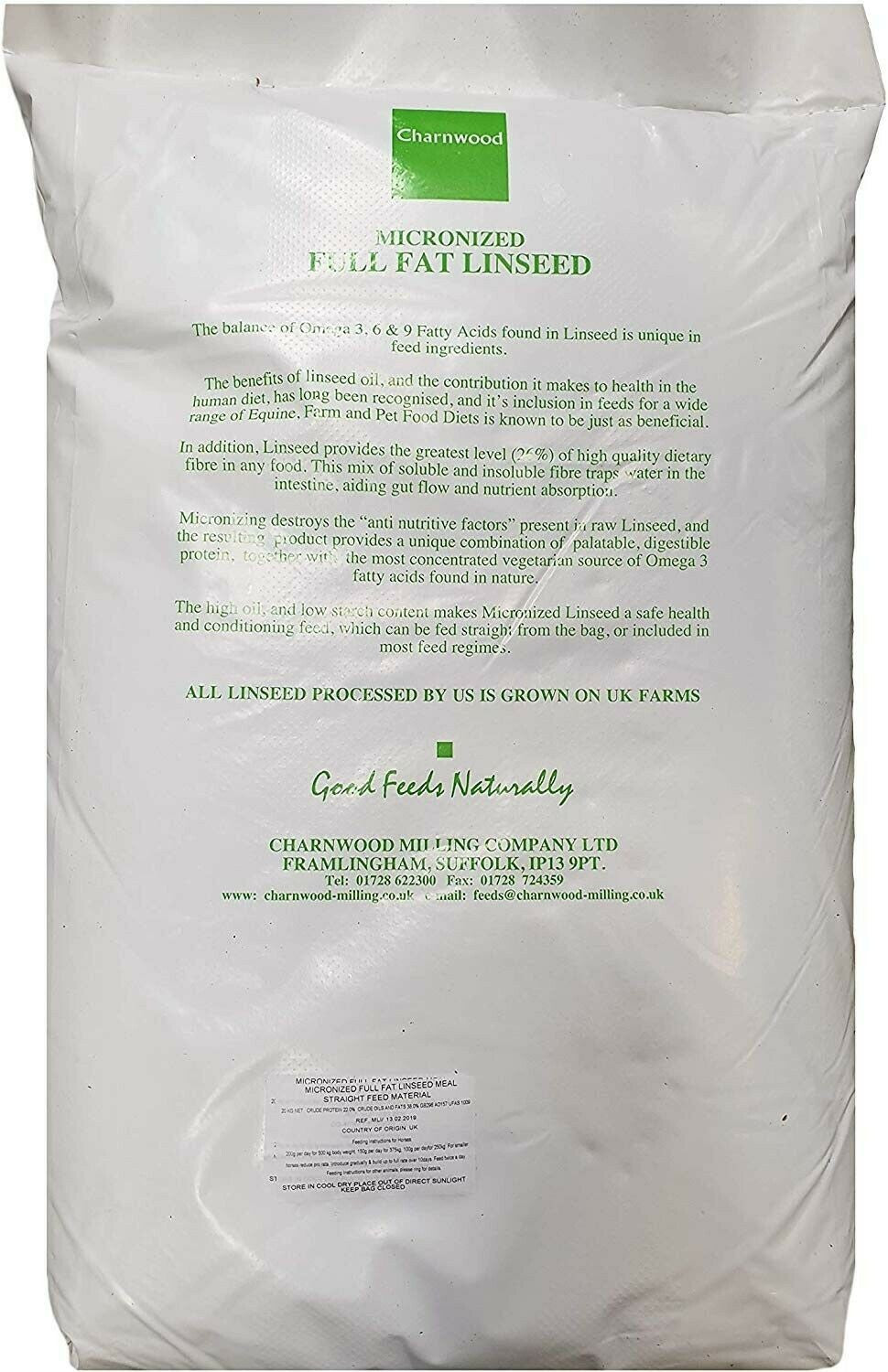 Charnwood Milling Micronised Linseed 20 kg