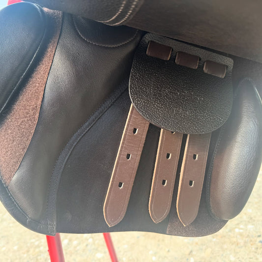 EcoRider Harmony Saddle Soft EcoLeather Flocked Adjustable Saddle- Brown- 17"