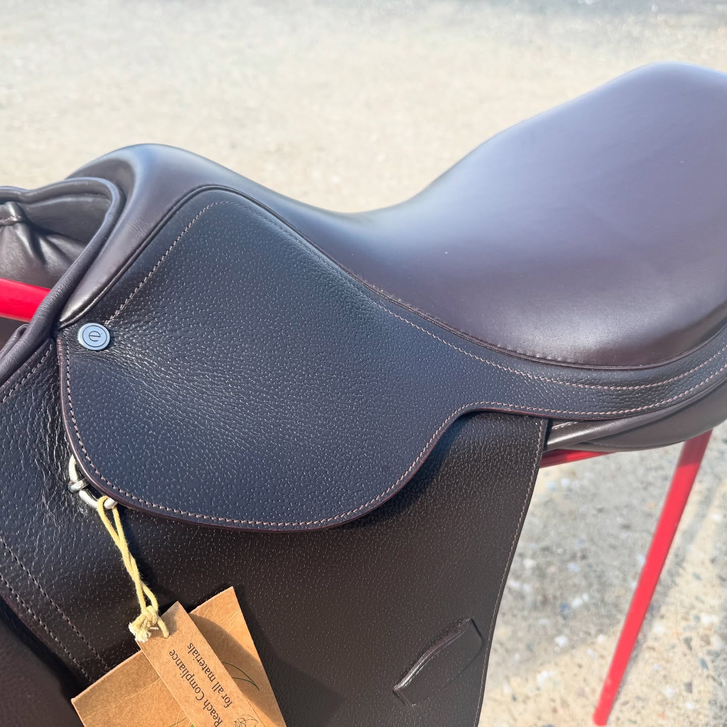 EcoRider Harmony Saddle Soft EcoLeather Flocked Adjustable Saddle- Brown- 17"