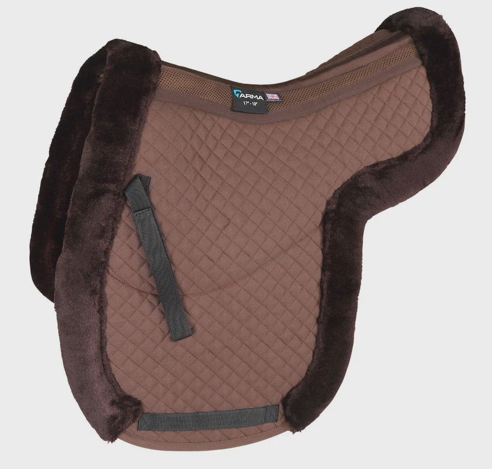 Arma Fully Lined Numnah- Brown- 15-16.5"