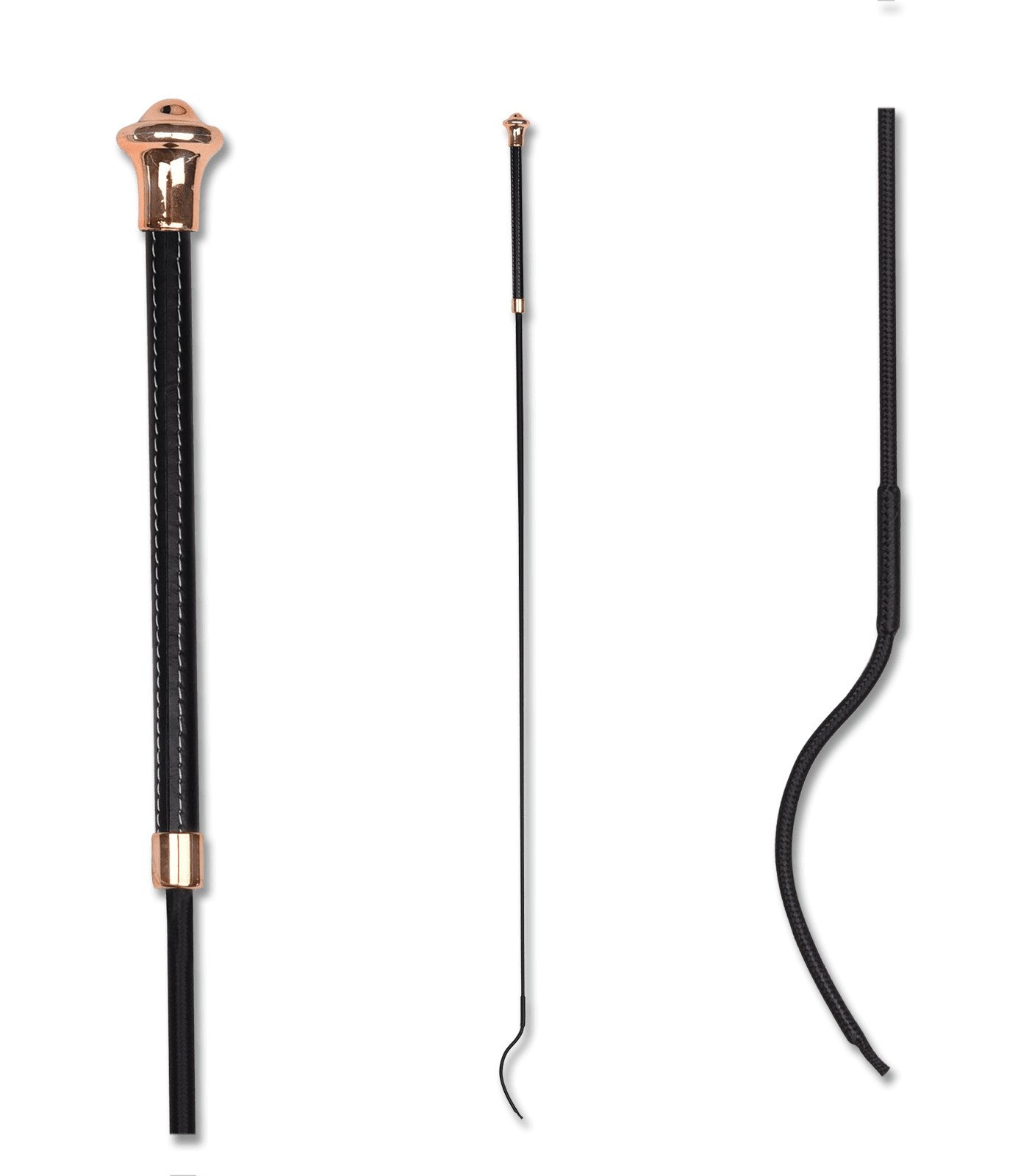 Waldhausen Noblesse Dressage Whip - Black/ Rose Gold- 110cm