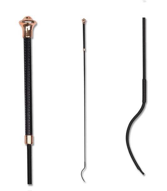 Waldhausen Noblesse Dressage Whip - Black/ Rose Gold- 110cm