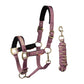 Red Horse Headcollar & Leadrope Set "Kyo"- Mauve Berry