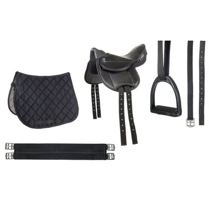 HKM Shetland Pony Saddle Set- Beginner- Black