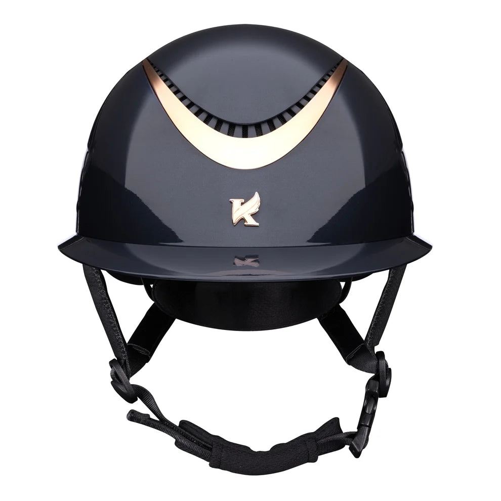 Karben Alina Ellipse Wide Peak Riding Hat- Navy/Rose Gold- 52-54cm