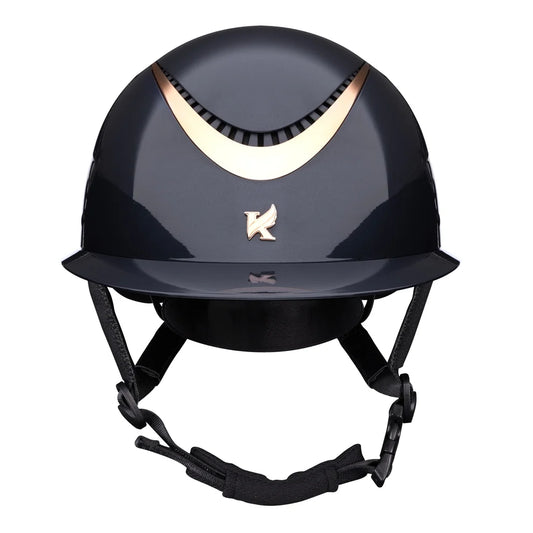 Karben Alina Ellipse Wide Peak Riding Hat- Navy/Rose Gold- 52-54cm