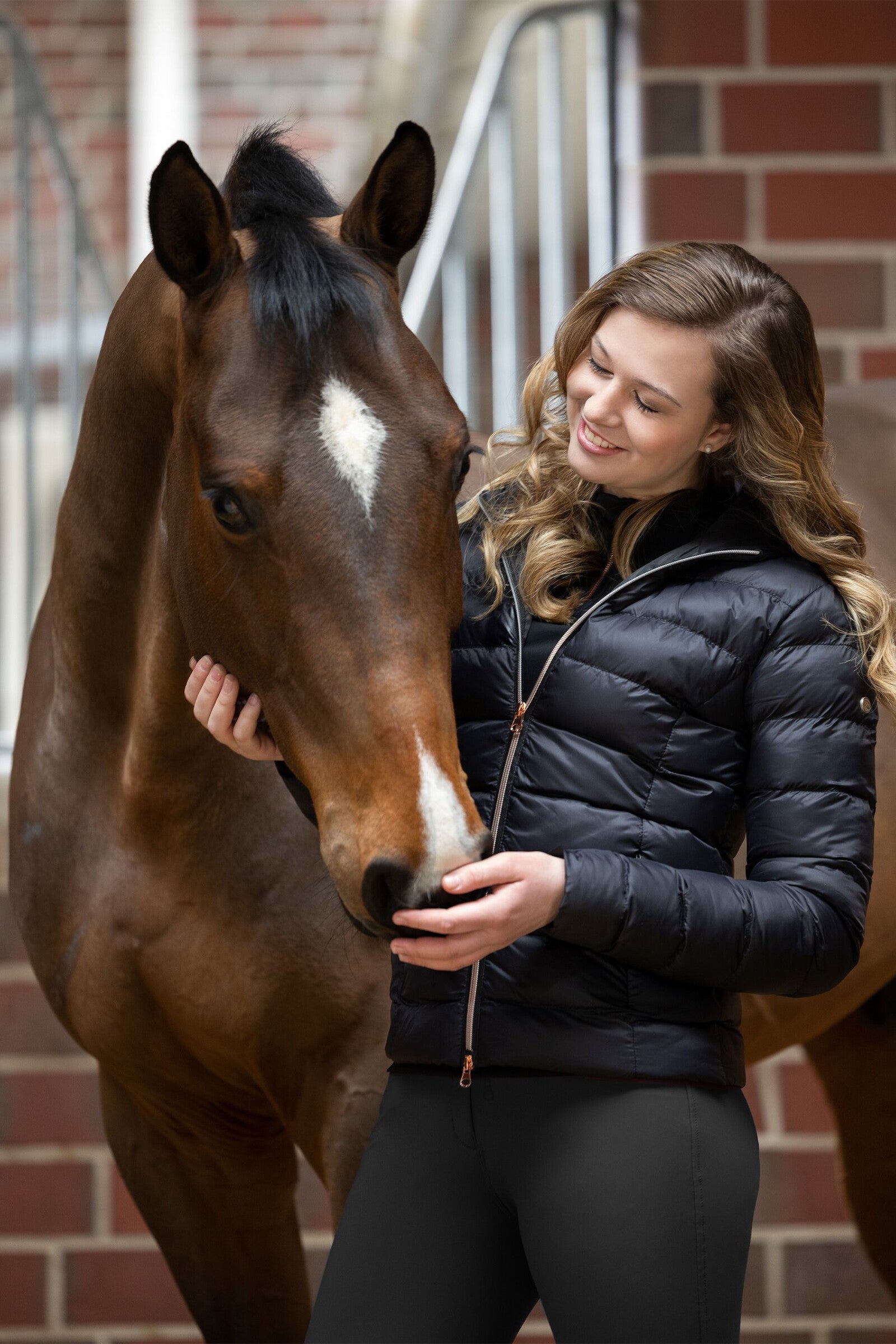 HKM Kids Quilted jacket -Lena- Black/ Rose Gold- Age 10-11