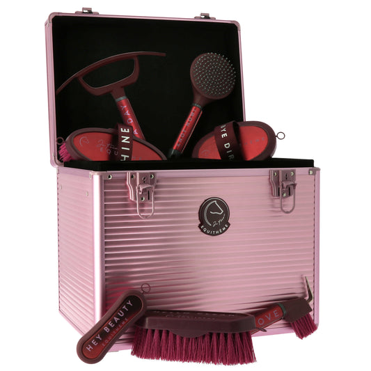 Equitheme Grooming Aluminium Chest- Pink/Burgundy