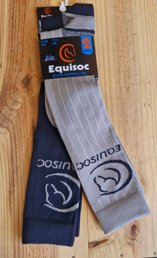 Equisoc Elite Superlite- 2 Pack- Black/ Grey-  Size EU41 -45