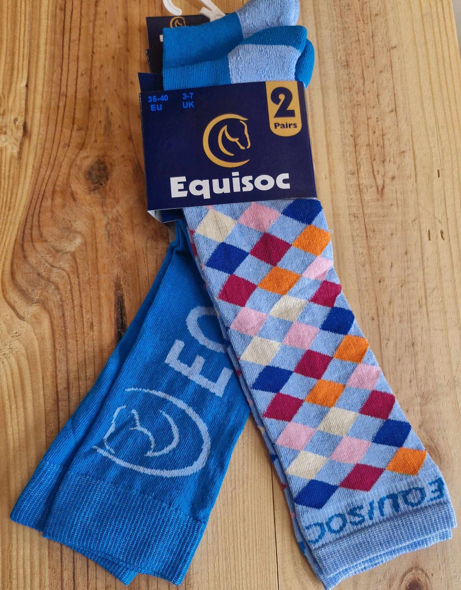 Equisoc (Ire) Twin Pack- Diamantes 4- Mint/Pink Mix- UK3-7