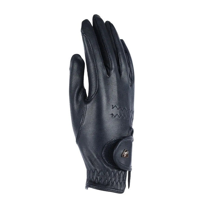 Shires Aubrion Estade Leather Riding Gloves- Black