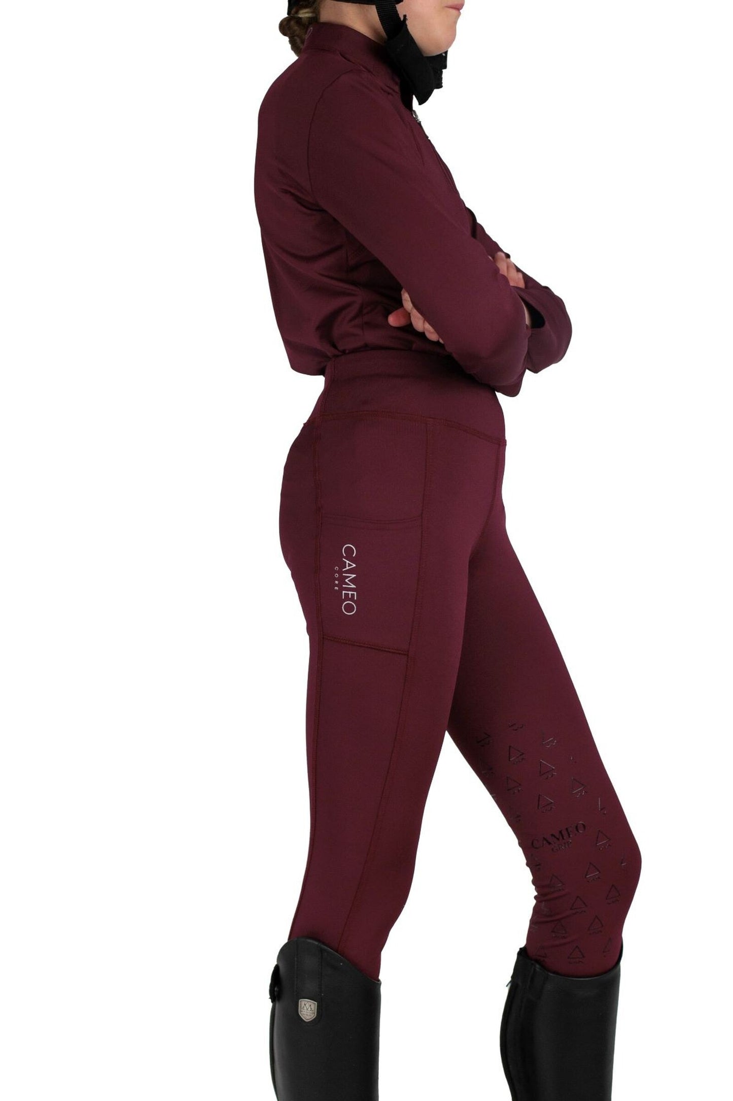 Cameo Equine Baselayer- Kids- Crimson- Size Small- Age 5-6