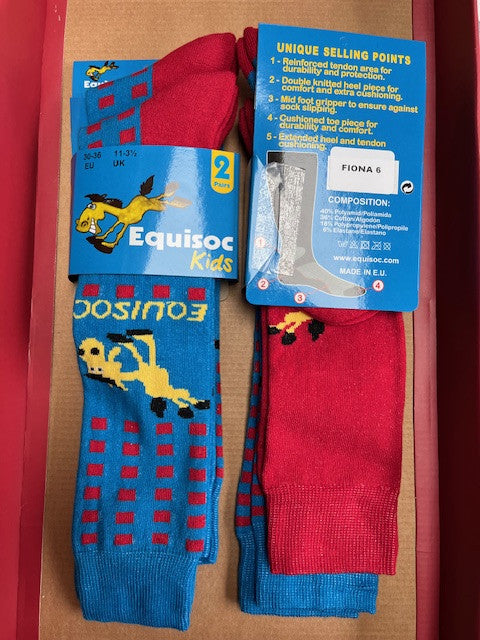 Equisoc (Ire) Fiona 6 -2 Pack Socks -Blue- Size EU30-36