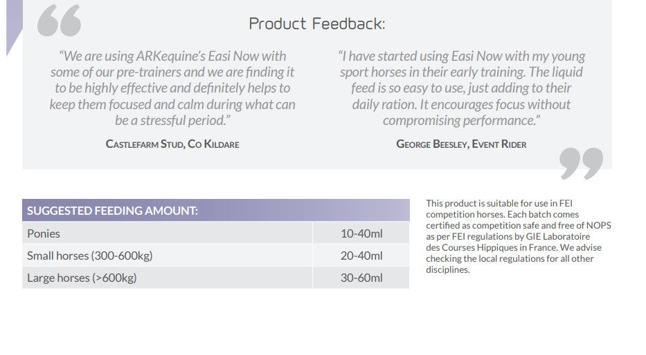 ARK Equine Easi Now- Improves Focus and Calm