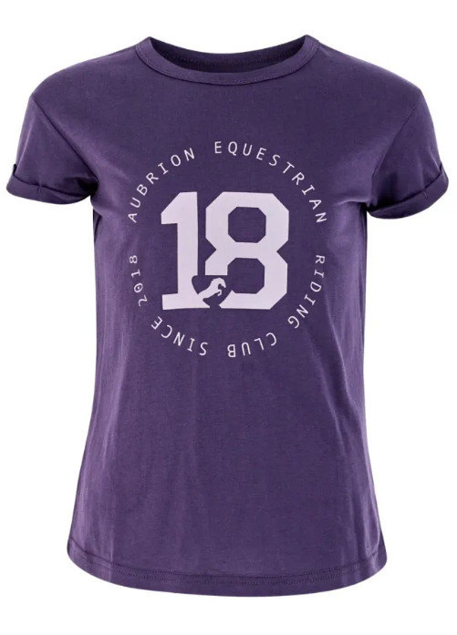 Aubrion Repose T-Shirt - Young Rider- Purple