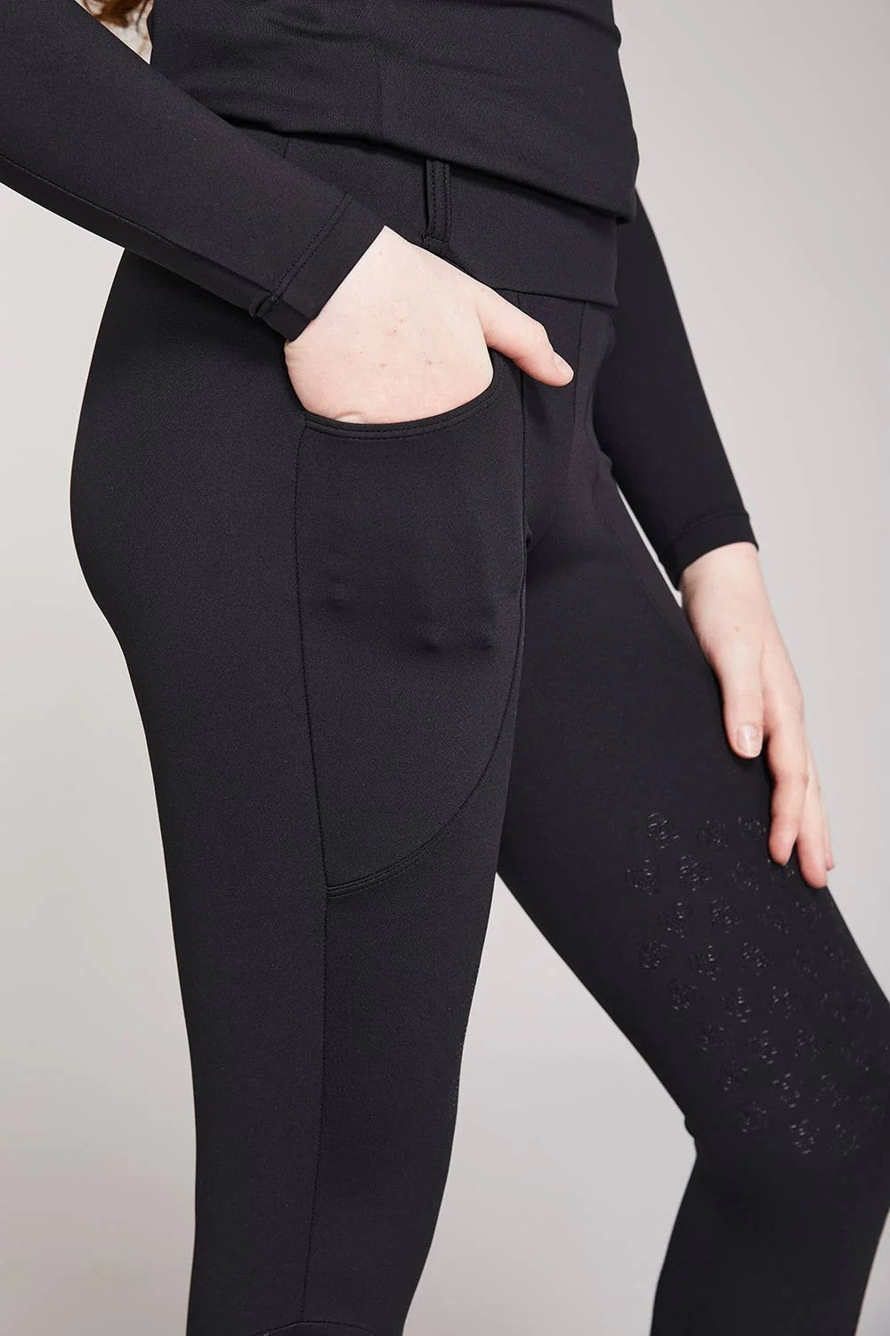 Equieire Ava Kids Riding Leggings- Black/ Rose Gold